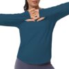 THE GYM PEOPLE Women's Long Sleeve Workout Shirts Athletic Crewneck Hiking Tops with Thumb Hole