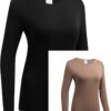 Formeet17 Women’s 2-Pack Long Sleeve T-Shirt Basic Layer Underscrub Shirt
