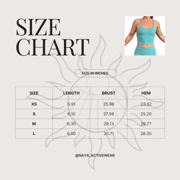 NAYA Aqua Flex Cross Back Sculpt Sports Top for Workouts, Running, Yoga, Pilates annd Lifestyle