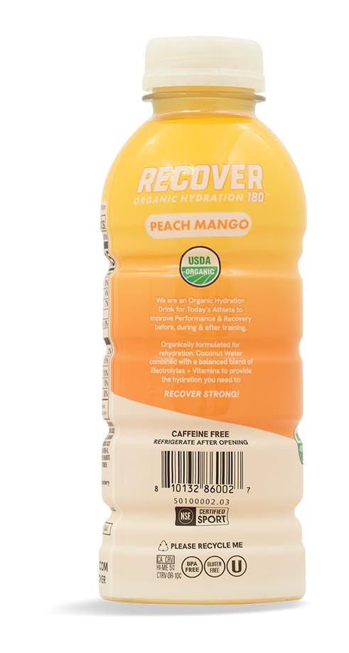Recover 180 Organic Peach Mango Hydration Drink, 16.9 FZ