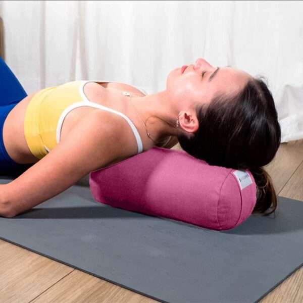 Sol Living Yoga Bolster Pillow for Restorative Yoga Meditation Bolster 100% Cotton Cylindrical Meditation Cushion Firm Yoga Cushion Bolster Washable Cover Body Pillow for Balance Support Asana Poses