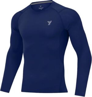 Youper Elite Men's Compression Long-Sleeve T-Shirt, Sports Baselayer T-Shirts Tops for Football, Exercise & Fitness