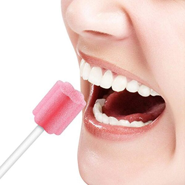 100PCS Disposable Mouth Swabs Sponge - Unflavored, Sterile Oral Swabs Dental Swabsticks for Mouth Cleaning