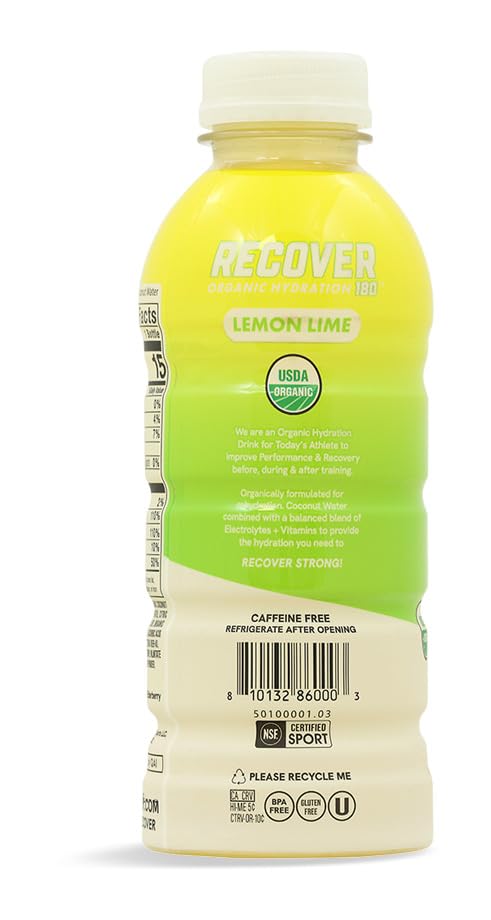 Recover 180 Organic Lemon Lime Hydration Drink, 16.9 FZ