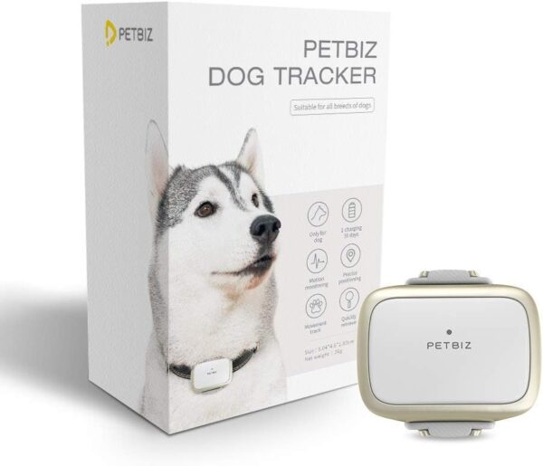 G1-US GPS Pet Tracker, Real-Time Dog Locator & Activity Monitor, 30 Days Ultra Long-Lasting Battery Lightweight Waterproof Dog Finder (White)