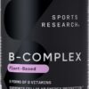 Sports Research Vitamin B-Complex - Full Spectrum of B Vitamins - Plant-Based Vegan-Friendly Formula - 120 Veggie Softgels