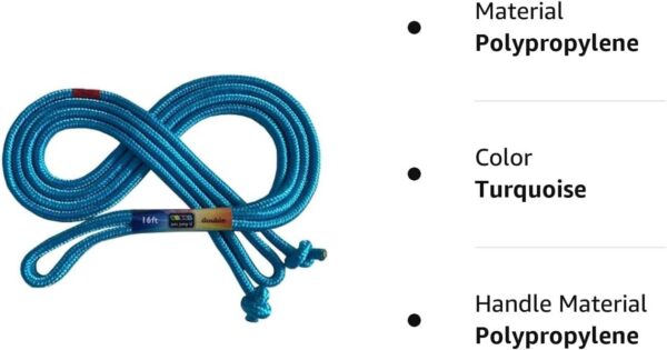 Just Jump It 16' Foot Single Jump Rope for Kids Women and Men - Active Outdoor Youth Fitness Excersing Equipment - Double Dutch Length Gym Accessories