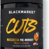 BLACKMARKET CUTS Pre Workout - Flavored Energy Powdered Drink Mix for Men & Women, Great for Muscle Definition, Thermogenic, Creatine Free, (Peach Ring, 30 Servings)