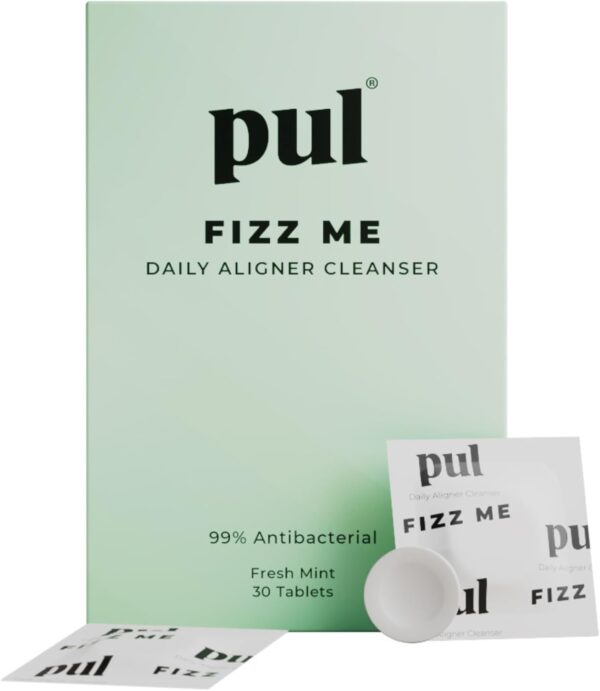PUL Aligner Cleaner Tablets 30 Count – Removes Odors, Stains, Plaque & Discoloration – Cleans Aligners, Retainers, Dentures, Nightguards & Dental Appliances, Pack of 1
