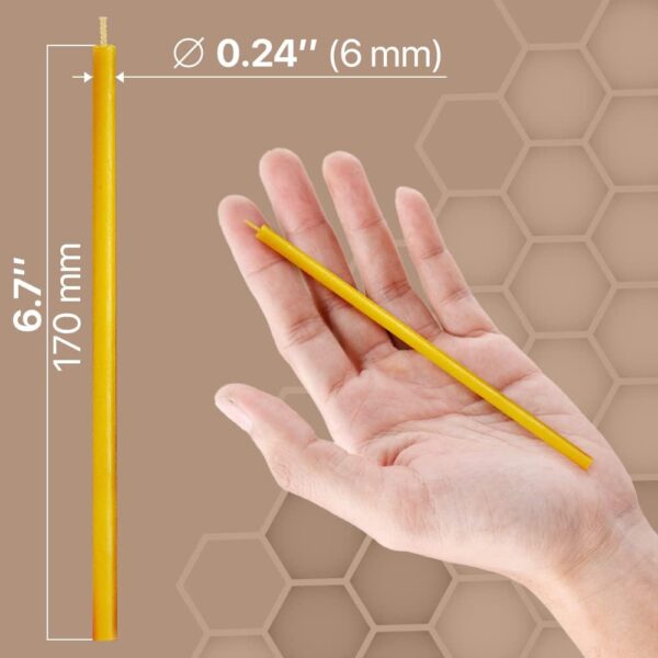 45 Pack Set Pure Beeswax Taper of Natural Wax – 7 inch Honey Scented Aroma – Healthy Beeswax for Religious Home Meditation Party and DIY Purposes 1101415