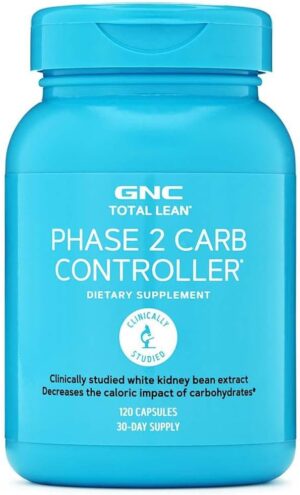 GNC Total Lean Phase 2 Carb Controller | Decreases Calorie Impact from Carbohydrates | 120 Capsules
