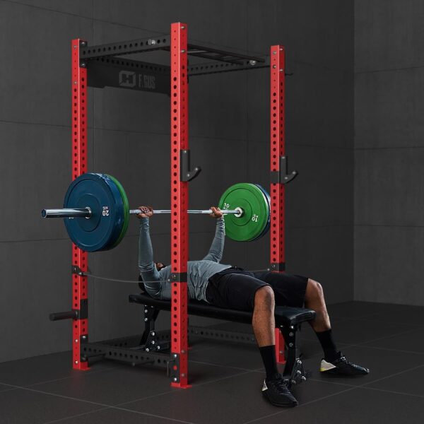 3"x3" Power Cage, 2400LB Multi-Function Power Rack, Commercial Squat Rack with Optional Full Body Workouts Attachments, Dip Bar, Smithbar, LAT Pulldown, Leg Extension and Curl for Home Gym