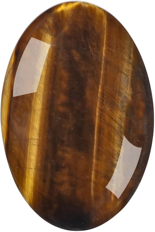 MANIFO 2.4Inch Large Tiger Eye Crystal Worry Stone Reiki Healing Crystals Polished Palm Gemstone Thumb Pocket Stone for Massage Stress Relief Meditation Balancing