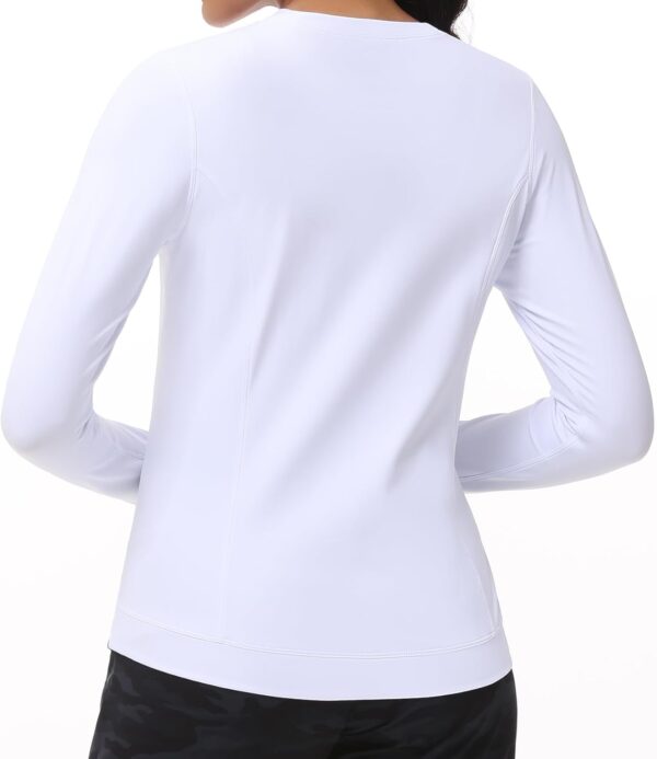 Women's Long Sleeve Compression Shirts Workout Tops Cross Hem Athletic Running Yoga T-Shirts with Thumb Hole