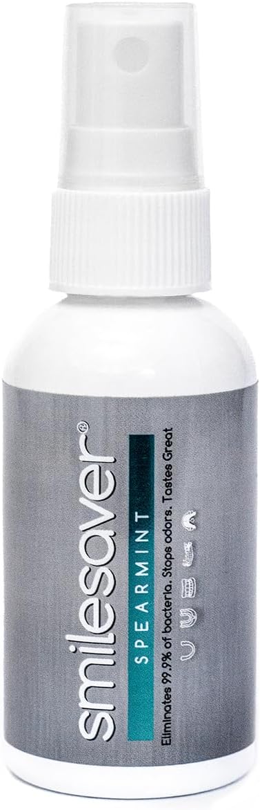 Smilesaver Retainer Cleaner Spray – Invisalign, Mouth Guard, and Denture Cleaner – Quick Oral Care for Aligner & Retainer Hygiene – Natural, Portable & Minty Fresh Oral Care Products (2oz)
