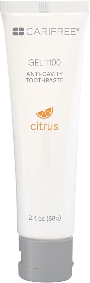 CariFree Gel 1100, Citrus Flavored, Anti-Cavity Fluoride Toothpaste with Nano Hydroxyapatite for pH Neutralization, Cavity Prevention & Enamel Protection, Dentist Recommended, Made in The U.S.A.