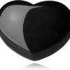 1.8" Large Heart Crystal Stone Black Obsidian Healing Crystals Smooth Gua Sha Meditation Yoga Worry Stones Pockets Gemstone Reiki Energy Balancing Gift Mother's Day Gift