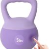 soges PVC One-Piece Kettlebell with Wide Handles, Strength Training Kettlebells 5lb to 35lb Optional for Women of Different Levels, Iron Sand Filled Soft Kettlebell