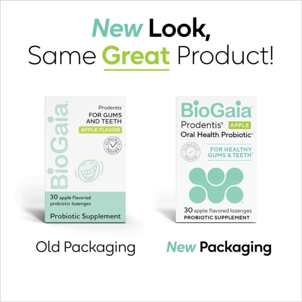 BioGaia Prodentis | Dental Probiotic Lozenges | Promotes Healthy Gums & Teeth | Defends Against Dental Problems | Replenishes Oral Microbiome | Improves Oral Health | Apple Flavor | 30 Day Supply