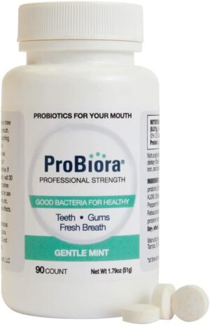 ProBiora Professional Strength Oral Probiotics for Teeth and Gums | Dental Probiotic for Oral Health | Bad Breath Treatment for Adults | Tooth Whitening | ProBiora3 Probiotic Blend | 90 Mint Tablets