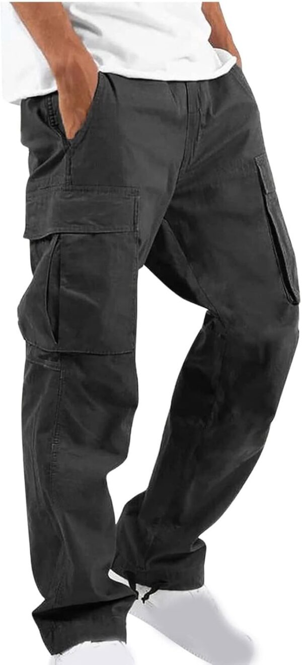 Cargo Pants for Men Casual Multiple Pockets Straight Type Fitness Hiking Pants Jogging Sweatpants Trousers, Medium