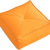 Tatami Cushions Outdoor Patio Cushion, Artificial Leather, Floor Pillow Floor Seating Cushion for Dining Room Office Balcony, Orange, 50cmx50cmx15cm