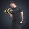 JULY'S SONG Men Compression Workout Set 5 PCS Dry Quick Shirt Pants Shorts Tights Jacket Clothes for Gym