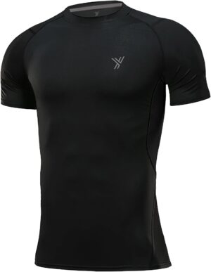 Youper Elite Men's Compression Short-Sleeve T-Shirt, Sportswear for Football, Exercise & Fitness