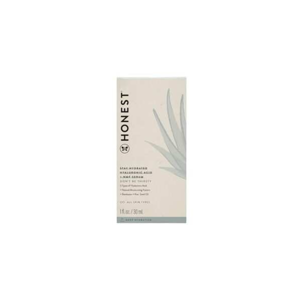51J8PQQGhfL._SL1500_.jpg Honest Beauty Stay Hydrated Hyaluronic Acid + NMF Serum | Moisturizes + Reduces Fine Lines | 3 Types of Hyaluronic Acid, NMF, Kiwi Seed Oil | EWG Verified, Vegan + Cruelty Free | 1 fl oz
