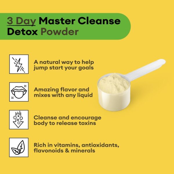 Grass Root Naturals Master Cleanse Detox Powder- Lemonade Detox 3-Day Plant-Based Supplement with Lemon, Maple Syrup, and Cayenne Diet, 6.34oz Container