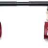 Spreader Bar Heavy Duty Stainless Steel Expandable Silver Bar Home Gym with 4pcs PU Purple Adjustable Strap,Sports Aid Training Fitness Gear Pilates Aid Kit,Yoga Set (Black+Claret PU Kit)