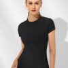 Loovoo Women Workout Shirts 1/2/3 Pack Athletic Compression Tee Dry Fit Yoga Gym Basic Tops