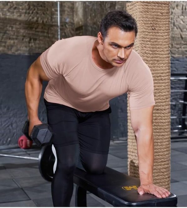 COOFANDY Men's 3 Pack Workout T Shirts Short Sleeve Gym Bodybuilding Muscle Shirt Base Layer Fitness Tee Tops