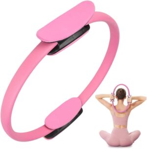 Pilates Ring Fitness Trainer, 2025 Upgrade Magic Circle Pilates Ring, Pilates Circle Yoga Rings Circle Pilates Exercise Equipment with Dual Padded Handles for Beginners Men Women