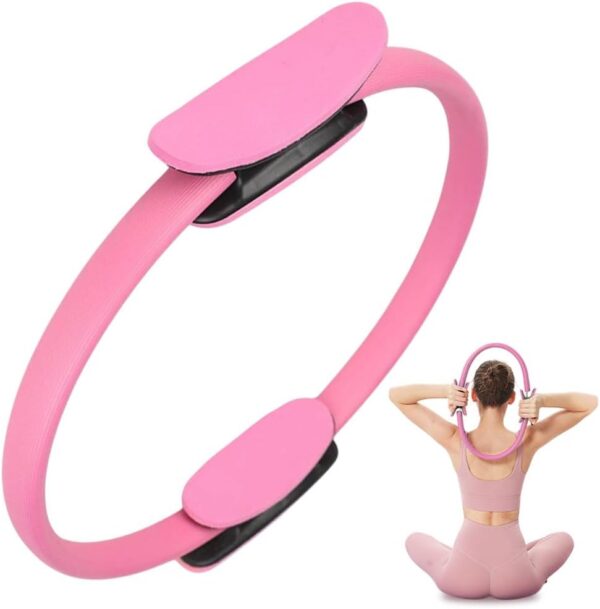 Pilates Ring Fitness Trainer, 2025 Upgrade Magic Circle Pilates Ring, Pilates Circle Yoga Rings Circle Pilates Exercise Equipment with Dual Padded Handles for Beginners Men Women