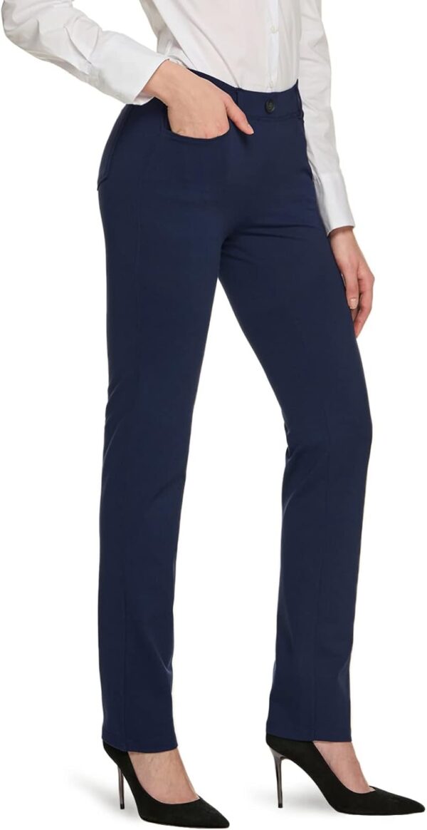 TSLA Women's Yoga & Dress Pants, Office Business Casual Work Slacks, Stretch Straight Leg/Bootcut Pants with 4 Pockets