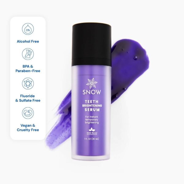 SNOW Teeth Brightening Purple Serum | Gentle & Enamel Safe Instant Brightening for Brighter Smile | Dental Care, Hygiene, & Tooth Care Bright Smile for Events Daily Confidence 2 Month Supply