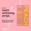 Zimba Teeth Whitening Strips Vegan Whitening Strip Enamel Safe Teeth Whitening Hydrogen Peroxide Teeth Whitener for Coffee, Wine, and Other Stains, 28 Strips (14 Day Treatment), Peach