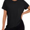 AUTOMET Women's Workout Tops Short Sleeve Gym Shirts Summer Athletic Yoga Tshirts Loose Fit Casual Clothes 2025