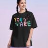 You are Kind Shirt Womens Oversized Inspirational Letter Print Graphic Shirts Casual Short Sleeve Mental Health Tees