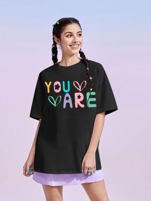 You are Kind Shirt Womens Oversized Inspirational Letter Print Graphic Shirts Casual Short Sleeve Mental Health Tees