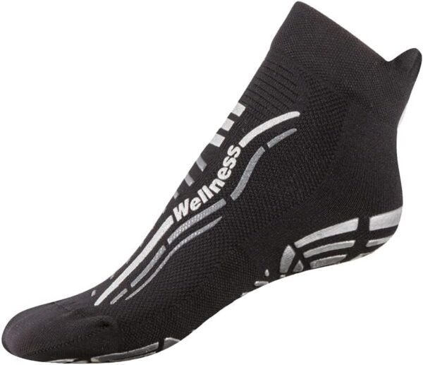 Technical Non-Slip Gym Socks for Fitness Pilates Yoga Classic Wellness Black Silver