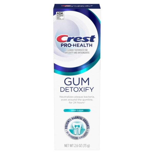 Crest Pro-Health Gum Detoxify Deep Clean Toothpaste 2.6 oz - Anticavity, Antibacterial Flouride Toothpaste, Clinically Proven, Gum and Enamel Protection, Plaque Control
