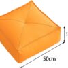 Tatami Cushions Outdoor Patio Cushion, Artificial Leather, Floor Pillow Floor Seating Cushion for Dining Room Office Balcony, Orange, 50cmx50cmx15cm