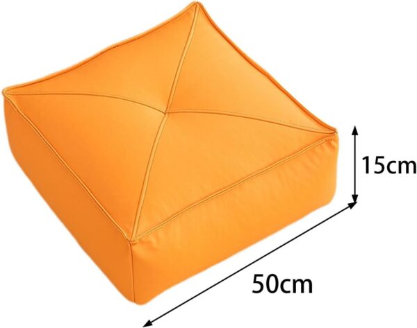 Tatami Cushions Outdoor Patio Cushion, Artificial Leather, Floor Pillow Floor Seating Cushion for Dining Room Office Balcony, Orange, 50cmx50cmx15cm