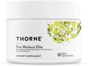 THORNE Pre-Workout Elite - Natural Support for Energy Production and Performance - Citrus Berry Flavored - NSF Certified for Sport - 4.32 Oz - 24 Servings