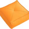 Tatami Cushions Outdoor Patio Cushion, Artificial Leather, Floor Pillow Floor Seating Cushion for Dining Room Office Balcony, Orange, 50cmx50cmx15cm