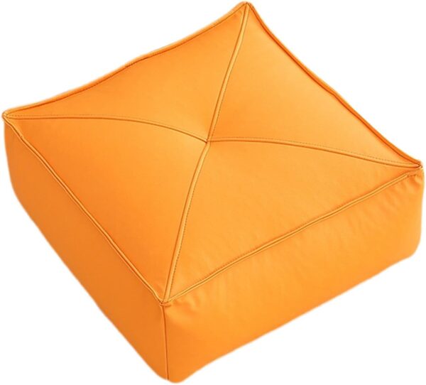 Tatami Cushions Outdoor Patio Cushion, Artificial Leather, Floor Pillow Floor Seating Cushion for Dining Room Office Balcony, Orange, 50cmx50cmx15cm