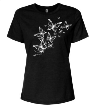 Butterfly T-Shirt for Women - Premium Soft Comfort Tees with Butterflies Graphic Print