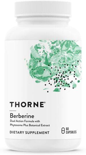 THORNE Berberine 1000 mg per Serving - Botanical Supplement - Support Heart Health, Immune System, Healthy GI, Cholesterol - Gluten-Free, Dairy-Free - 60 Capsules - 30 Servings